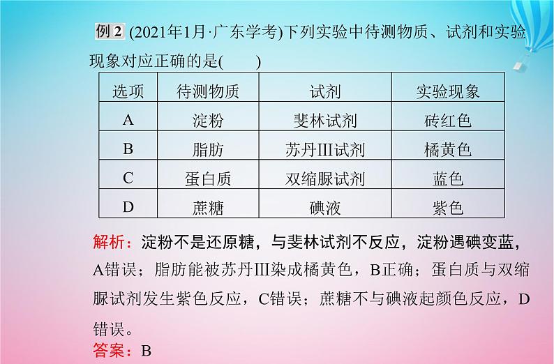 2024届高考生物学业水平测试复习专题一细胞的分子组成课件08