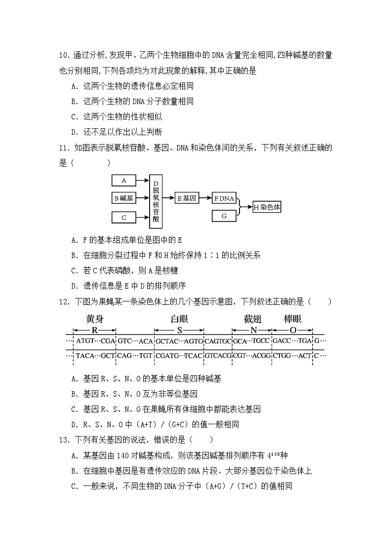 人教版高中生物必修二3.4基因通常是有遗传效应的DNA片段同步练习（含答案解析）03