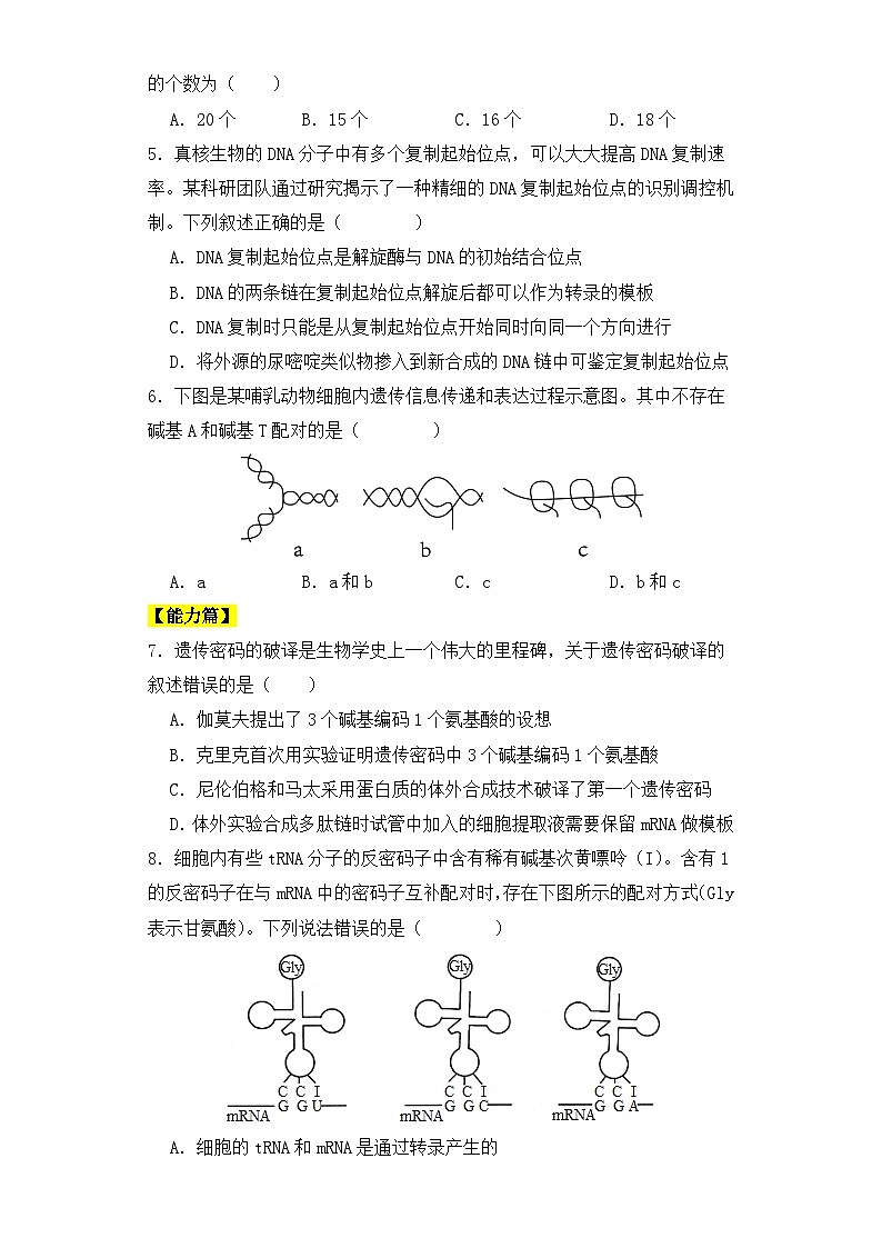 人教版高中生物必修二4.1基因指导蛋白质的合成（第二课时）同步练习（含答案解析）第2页