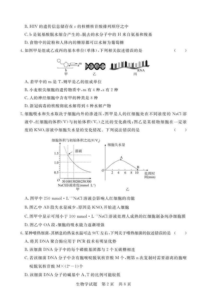 湖北省宜城2023_2024高三生物上学期期中联考试题第2页