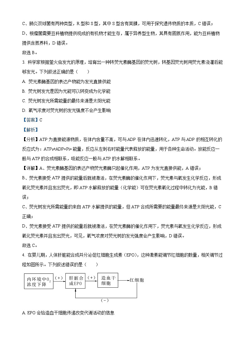 四川省自贡市2023届高三下学期第二次诊断性考试理综生物试卷（Word版附解析）02
