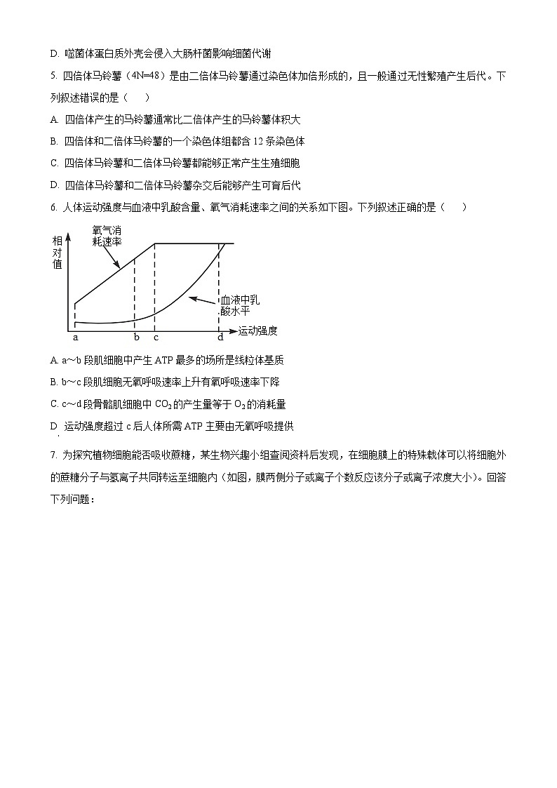 四川省资阳市2023届高三上学期第二次诊断考试理综生物试卷（Word版附解析）02