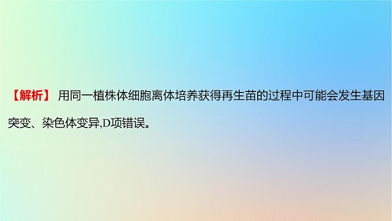 2025版高考生物一轮复习真题精练第十一章生物技术与工程第40练细胞工程的原理及应用课件05