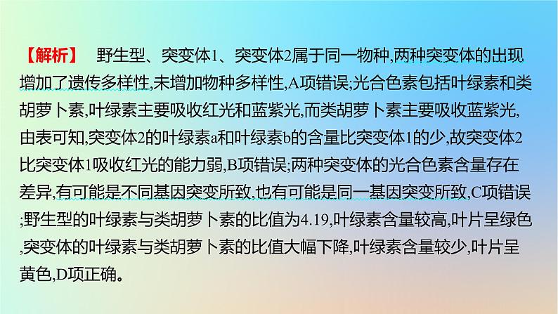 2025版高考生物一轮复习真题精练第三章细胞的能量供应和利用第10练光合作用与能量转化课件07