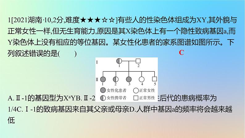 2025版高考生物一轮复习真题精练第五章遗传的基本规律第19练人类遗传参件课件PPT第2页