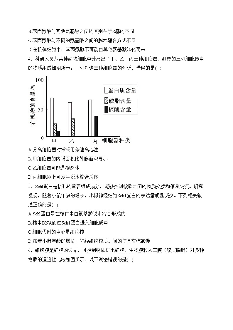 湖南省部分学校2023-2024学年高一上学期1月期末联考生物试卷(含答案)第2页