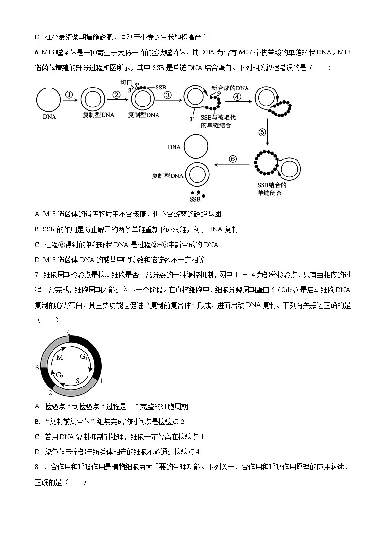 2024盐城建湖高级中学高一下学期开学考试生物含解析03