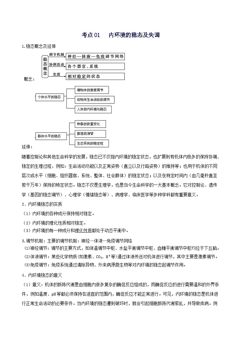 1.2 内环境的稳态（学生版）-高二生物同步精品讲义（人教版选择性必修1）第3页