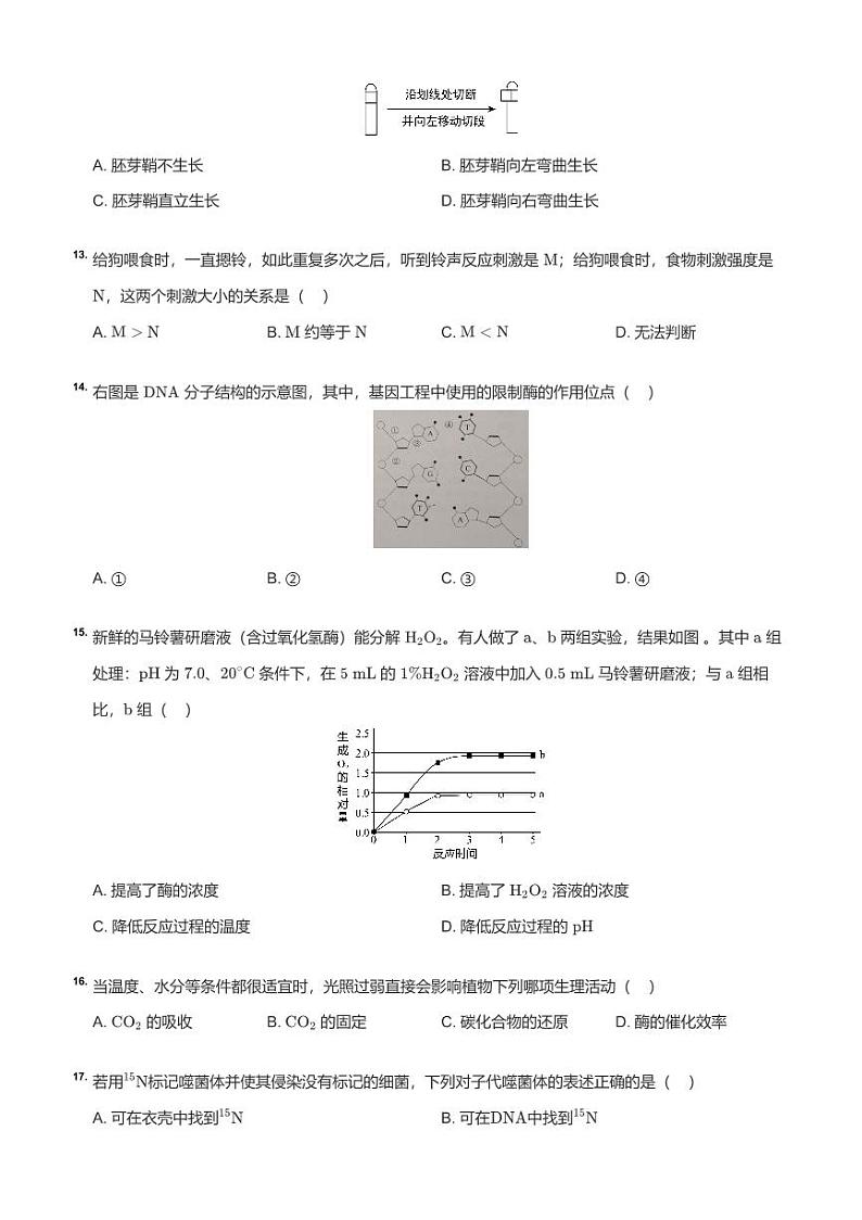 2020_2021学年上海杨浦区上海市杨浦高级中学高一上学期期末生物试卷及答案03