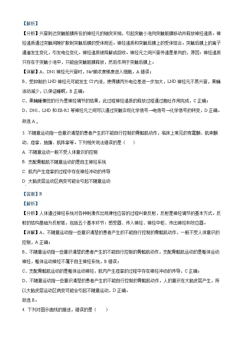 辽宁省本溪市一中2023-2024学年高二下学期开学生物试题（原卷版+解析版）02
