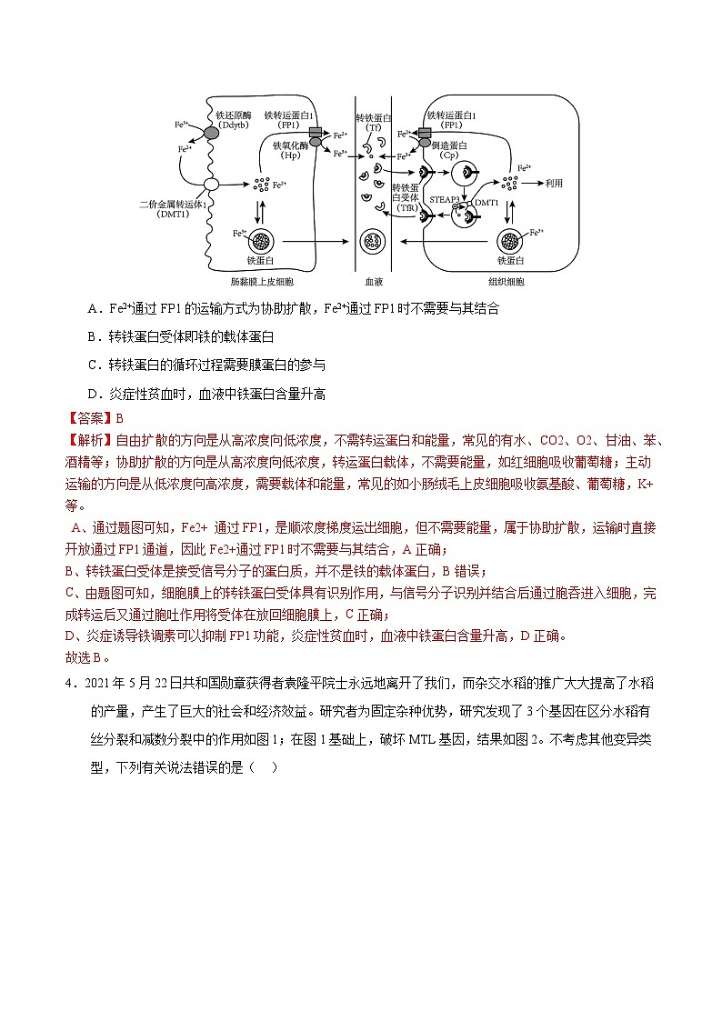 2024年高考生物考前信息必刷卷04（浙江专用）（Word版附解析）03
