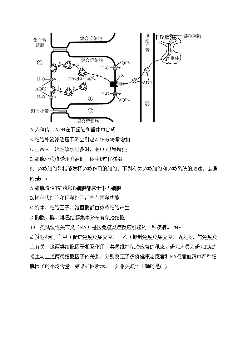 四川省雅安市2023-2024学年高二下学期开学考试生物试卷(含答案)03