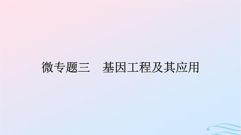 2024春高中生物第3章基因工程微专题三基因工程及其应用课件（人教版选择性必修3）01