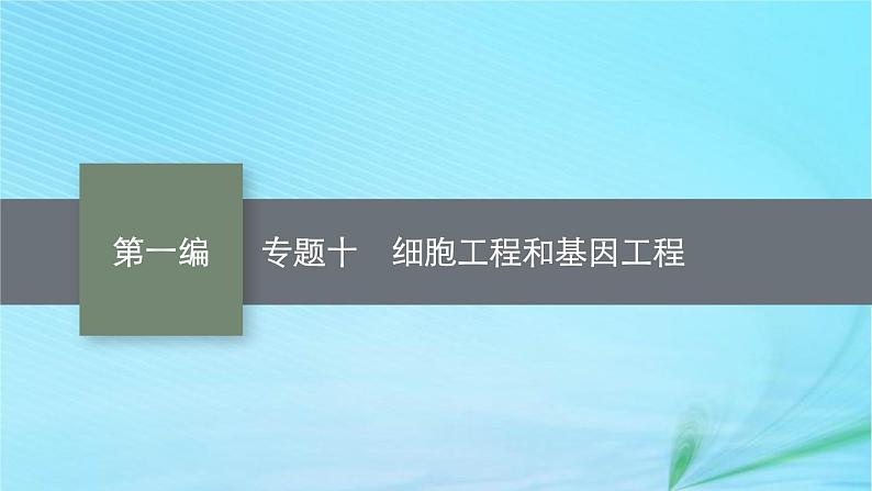 新高考新教材2024届高考生物二轮总复习专题十细胞工程和基因工程课件01