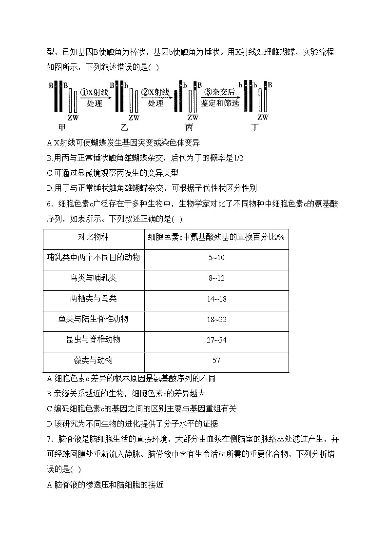 贵州省黔东南州九校联考2023-2024学年高三下学期开学生物试卷(含答案)02