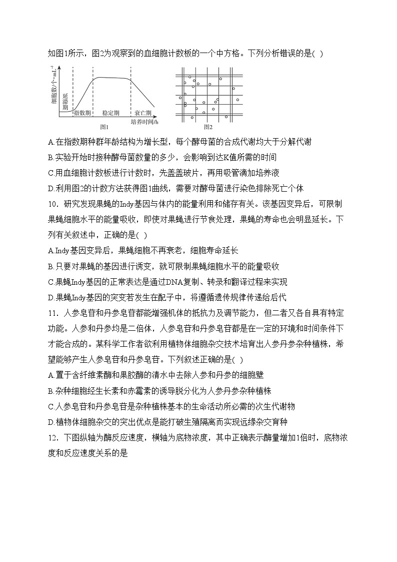 重庆市2024届高三下学期3月月度质量检测生物试卷(含答案)第3页