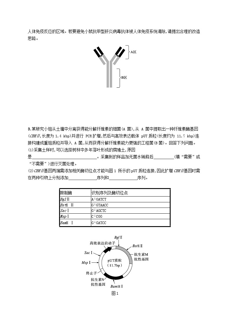 2024届新高考生物二轮总复习大题分析与表达练7基因工程类大题突破（附解析）02