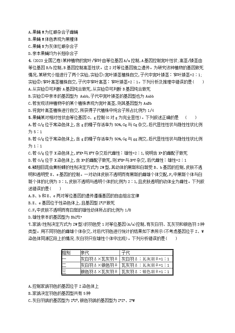 2024届新高考生物二轮总复习专题突破练6遗传规律与伴性遗传含人类遗传病（附解析）第2页