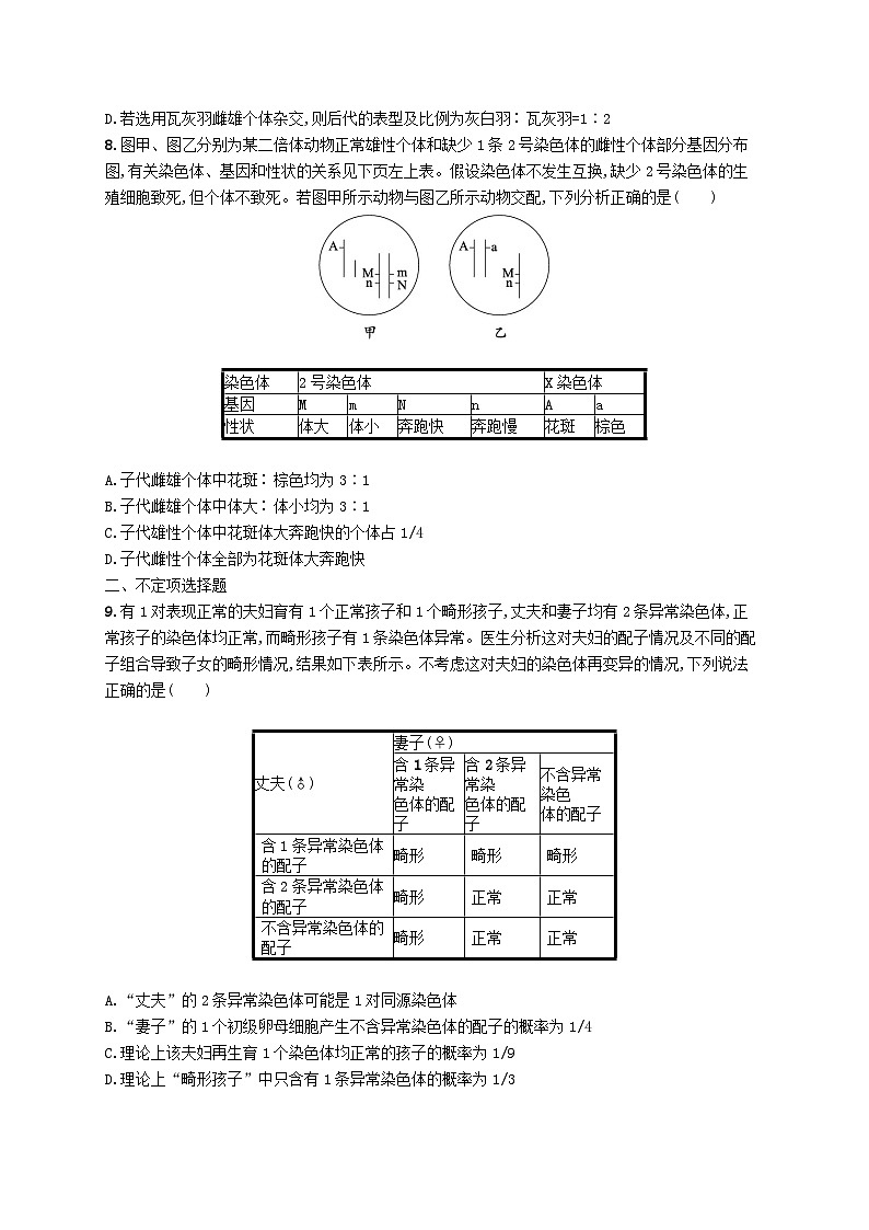 2024届新高考生物二轮总复习专题突破练6遗传规律与伴性遗传含人类遗传病（附解析）第3页