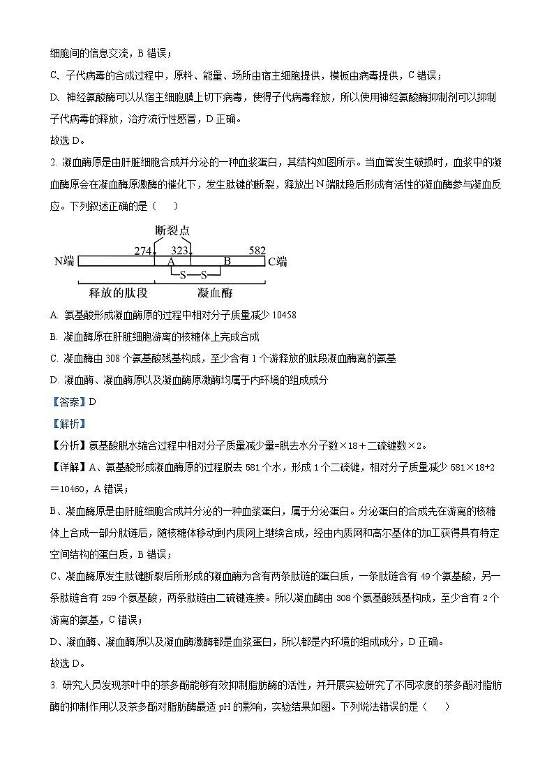 重庆市第一中学2023-2024学年高三下学期3月月考生物试题 Word版含解析第2页