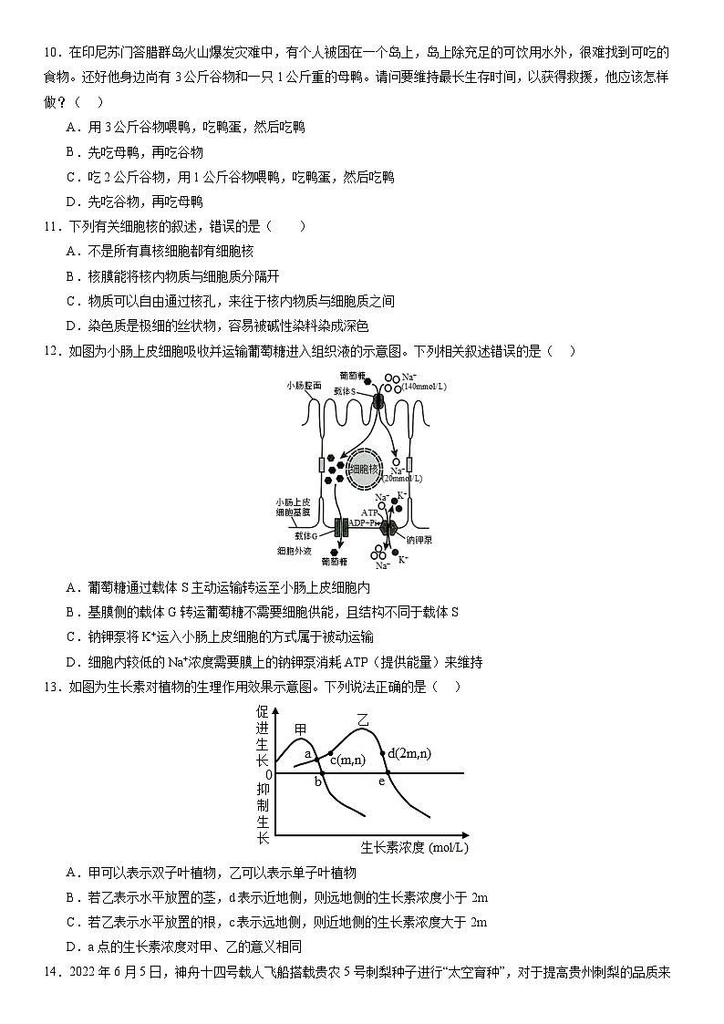 辽宁省实验中学2023-2024学年度高考适应性测试（二）生物第3页