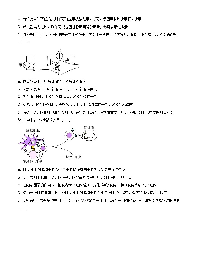 2024省大庆大庆中学高二下学期开学考试生物含解析02