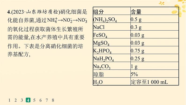 备战2025届新高考生物一轮总复习第10单元生物技术与工程课时规范练48微生物的培养技术及其应用课件第8页