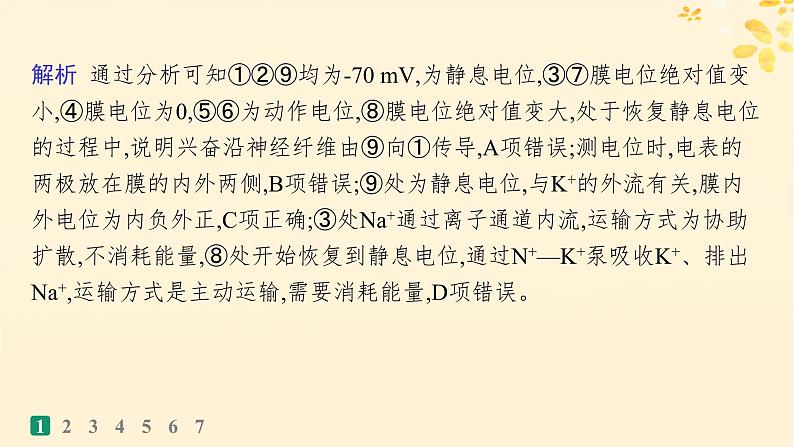 备战2025届新高考生物一轮总复习第8单元稳态与调节课时规范练32神经冲动的产生传导和传递课件第4页