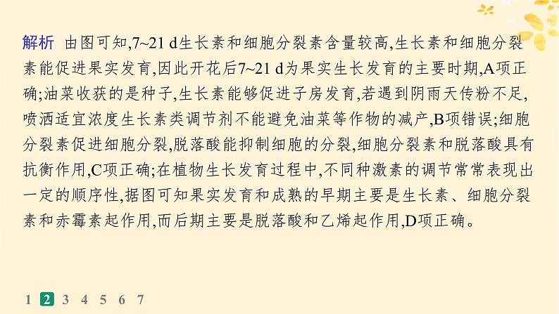 备战2025届新高考生物一轮总复习第8单元稳态与调节课时规范练39其他植物激素及调节植物生长调节剂的应用课件06