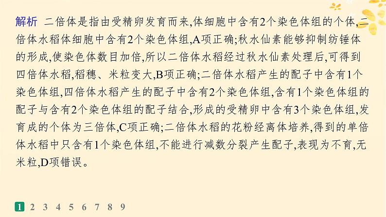 备战2025届新高考生物一轮总复习第7单元生物的变异和进化课时规范练28染色体变异与育种课件第4页