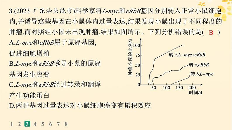 备战2025届新高考生物一轮总复习第7单元生物的变异和进化课时规范练27基因突变基因重组课件第7页