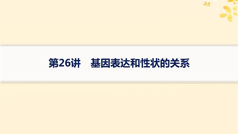 备战2025届新高考生物一轮总复习第6单元遗传的分子基础第26讲基因表达和性状的关系课件第1页