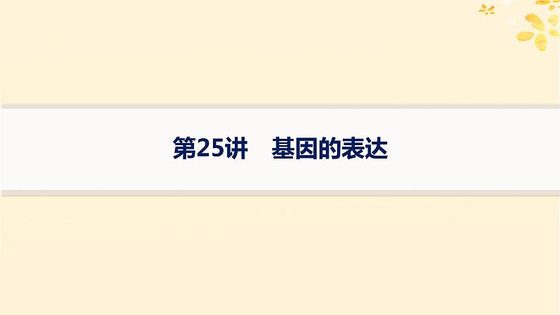 备战2025届新高考生物一轮总复习第6单元遗传的分子基础第25讲基因的表达课件01