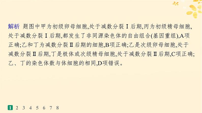 备战2025届新高考生物一轮总复习第4单元细胞的生命历程课时规范练17减数分裂和受精作用课件04