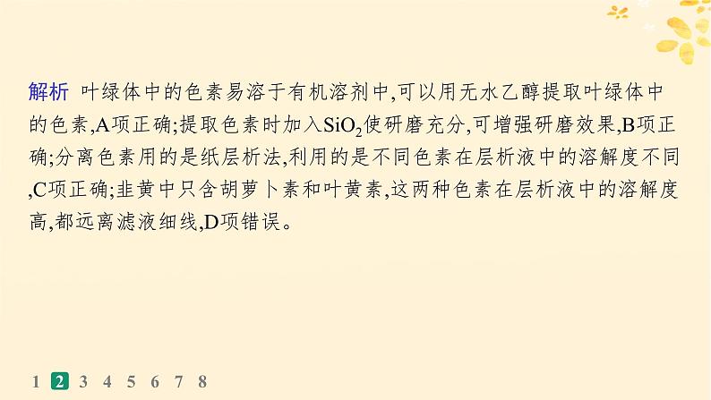 备战2025届新高考生物一轮总复习第3单元细胞的代谢课时规范练13光合作用的色素和原理课件第6页