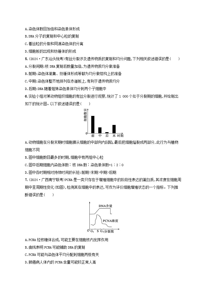 备战2025届高考生物一轮总复习第4单元细胞的生命历程课时规范练16细胞的增殖02
