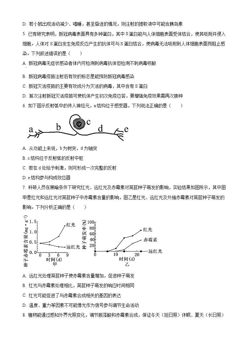 2024天水一中高二下学期开学考试生物含解析02