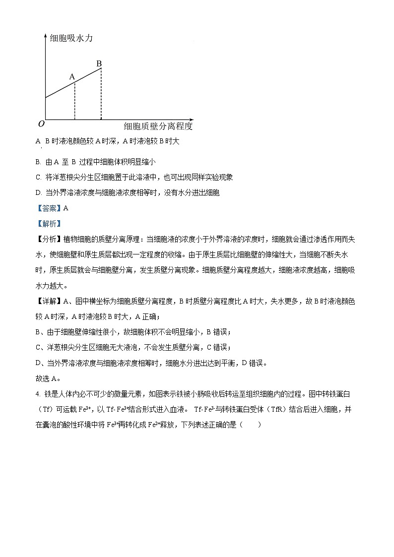 精品解析：2024年重庆市普通高中学业水平选择性考试高考模拟调研卷（三）生物试题（解析版）第3页