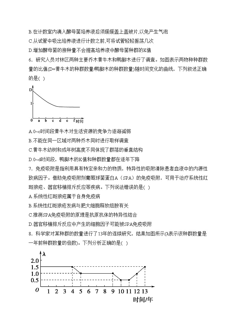 四川省蓬溪中学校2023-2024学年高二下学期3月月考生物试卷(含答案)第2页