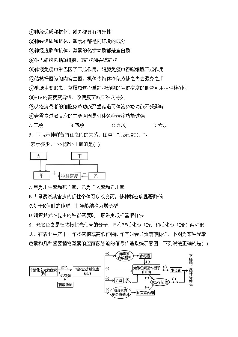 永州市第一中学2023-2024学年高二下学期开学考试生物试卷(含答案)第2页