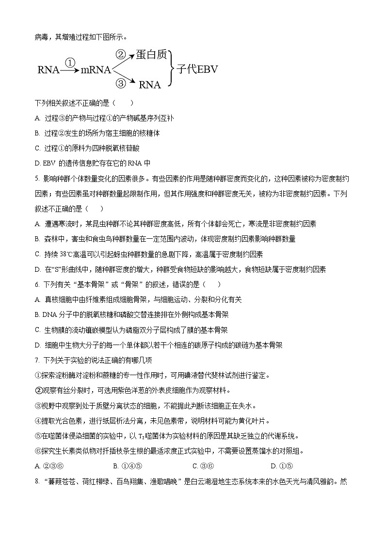 新疆乌鲁木齐市第二十三中学2023-2024学年高三下学期2月月考生物试卷（Word版含解析）第2页