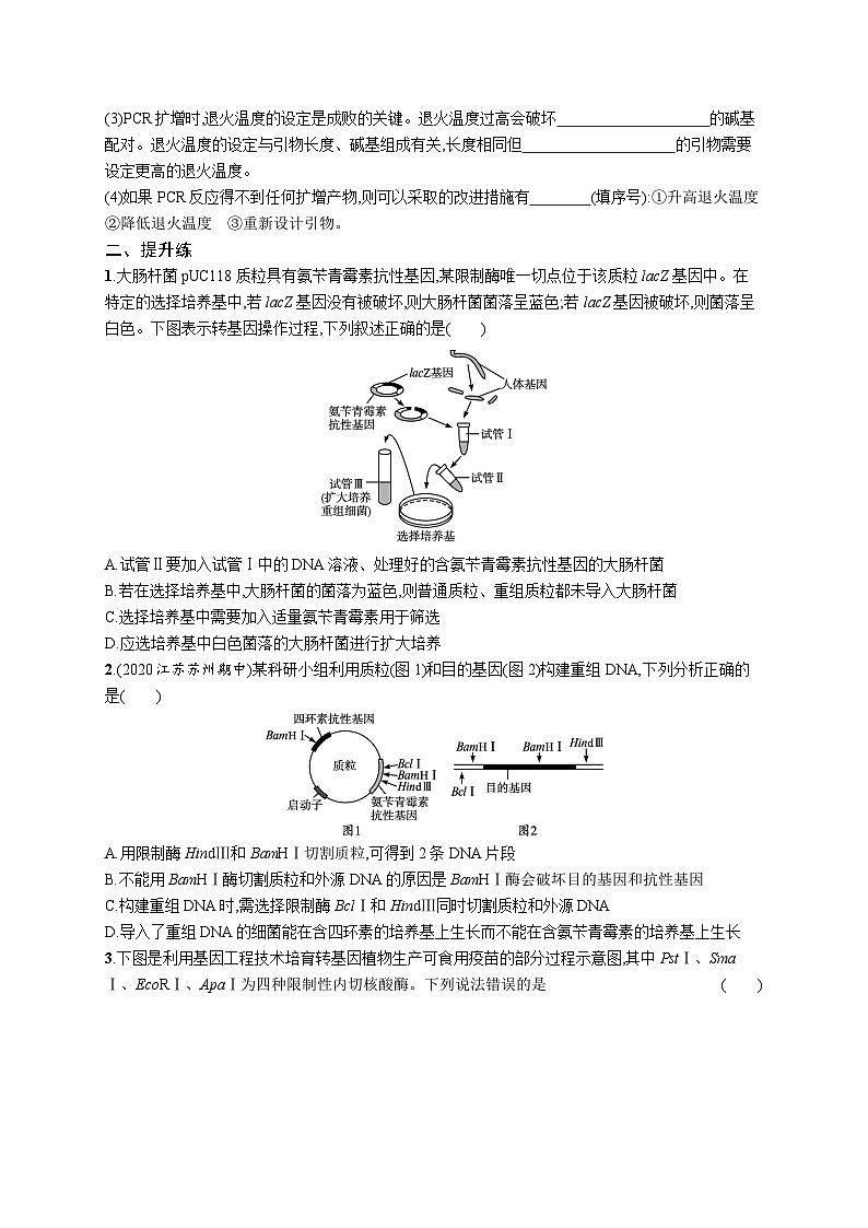 2025届高考生物一轮复习专项练习课时规范练42基因工程的基本工具与操作程序（Word版附解析）第3页