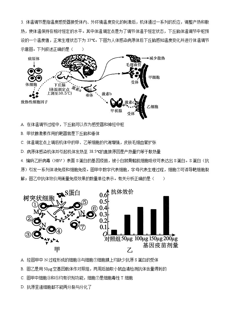 2024湖北省云学名校联盟高二下学期3月联考生物试题含解析02