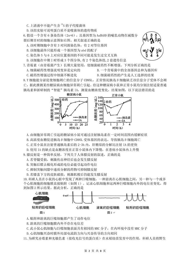 高二生物3月质量考（含答案）第2页