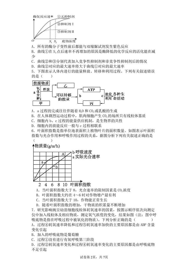 月考生物试题第2页