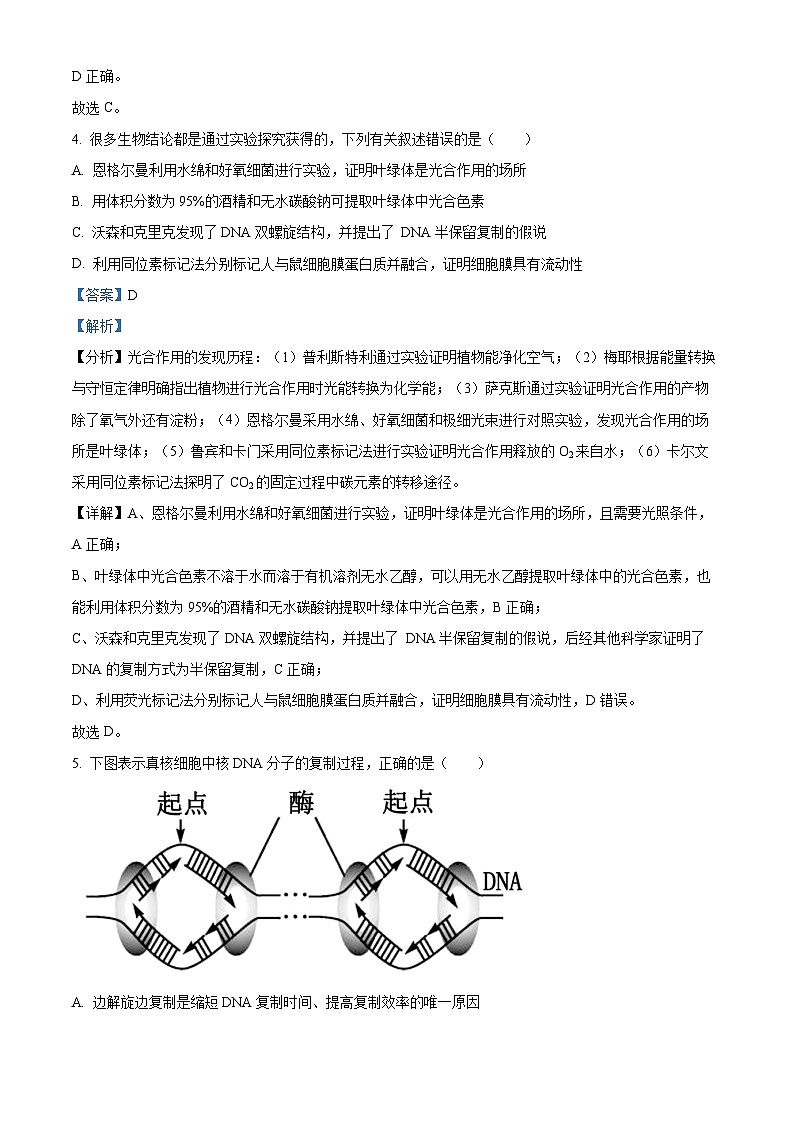 四川省南充高级中学2024届高三下学期二模生物试题（Word版附解析）03