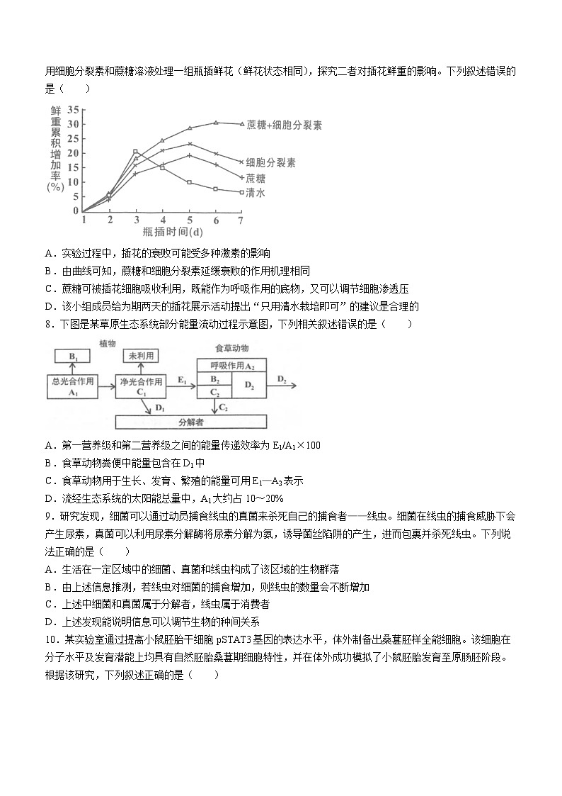 2024届福建省龙岩市高考二模生物试题(无答案)02