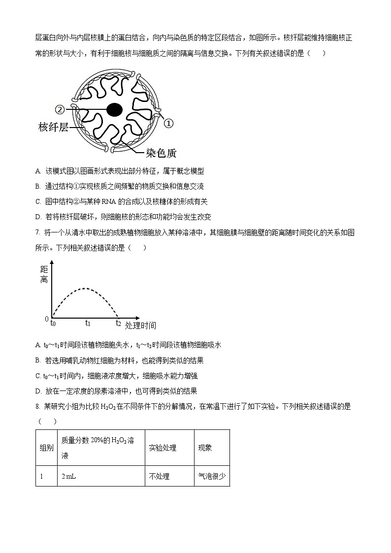 2024本溪一中高一下学期开学考试生物含解析03