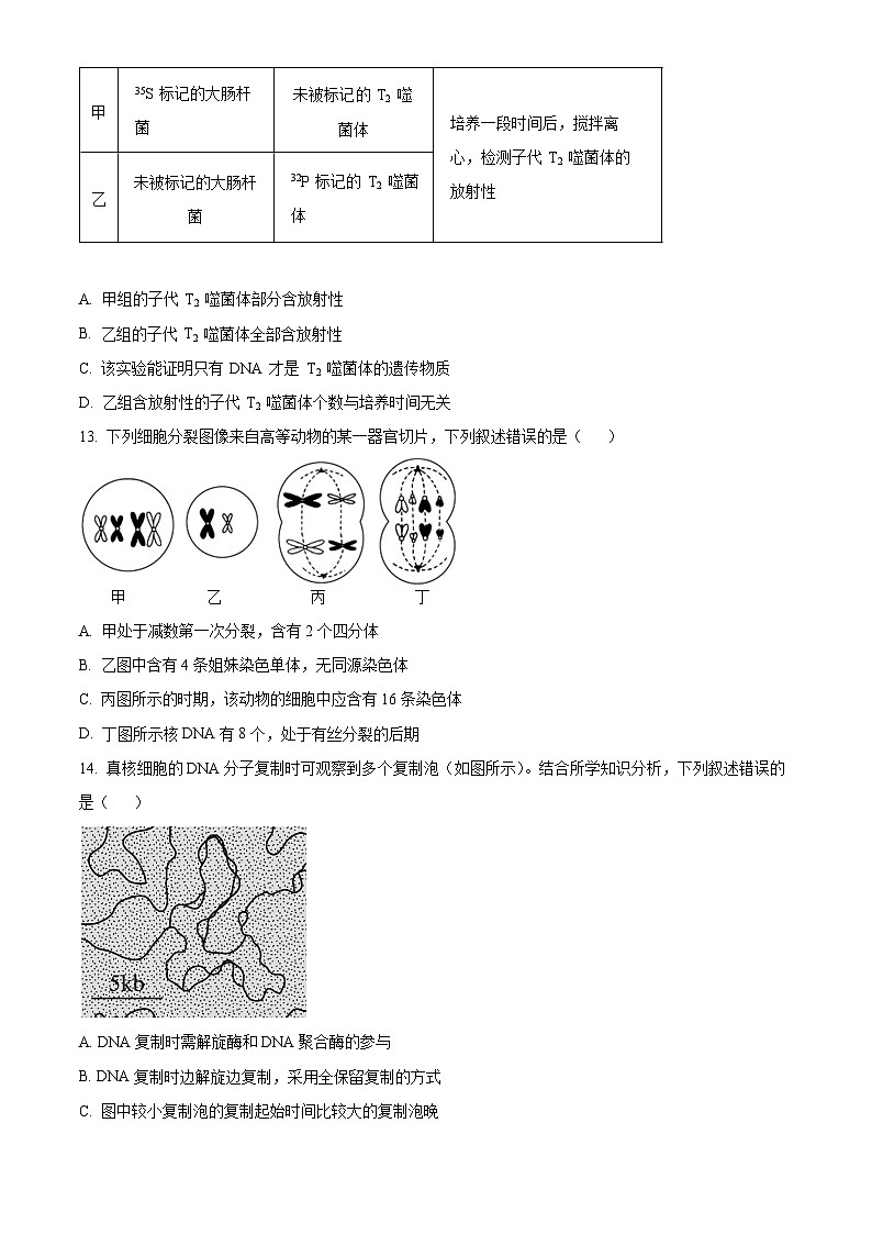 山东省德州市德城区德州市第二中学2023-2024学年高一下学期3月月考生物试题（解析版+原卷版）03