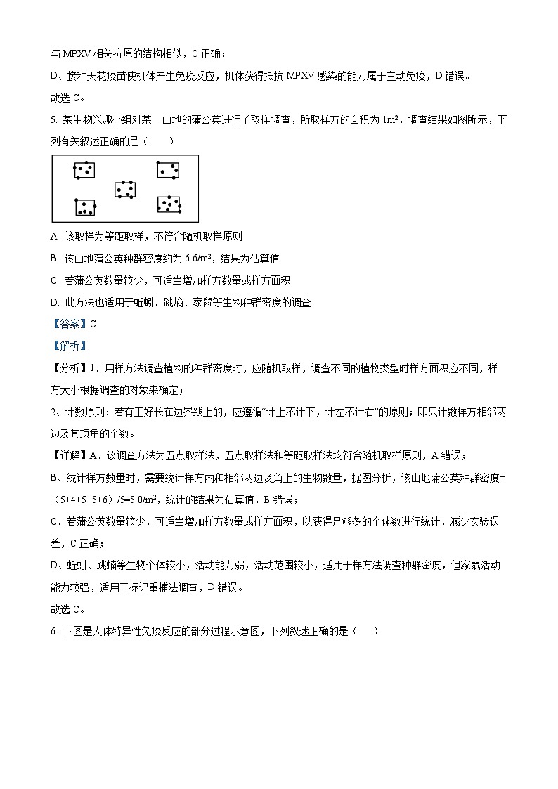 四川省泸州市泸县五中2023-2024学年高二下学期开学考试生物试题（解析版）03